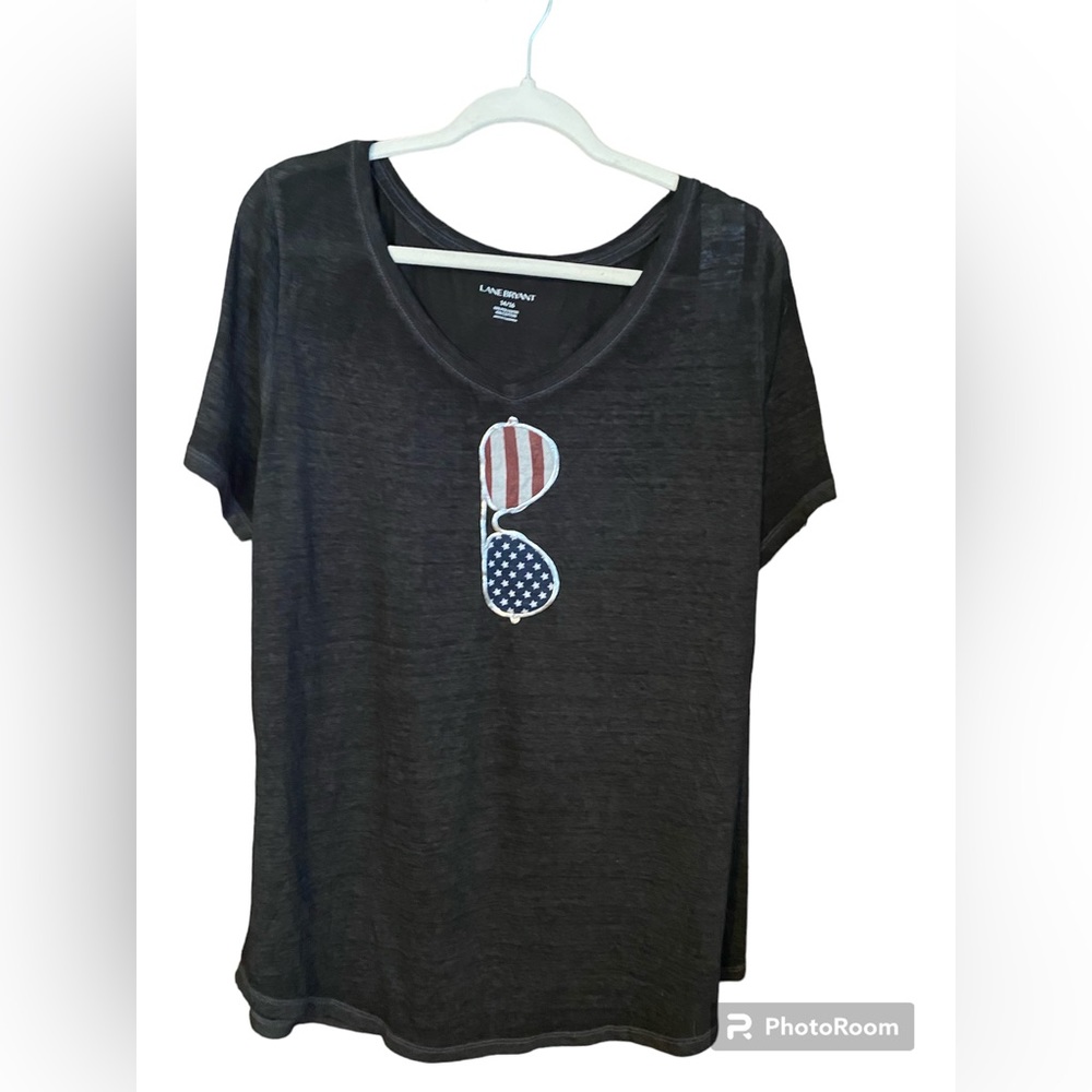 Lane Bryant sunglasses flag short sleeve  t shirt 14/16
